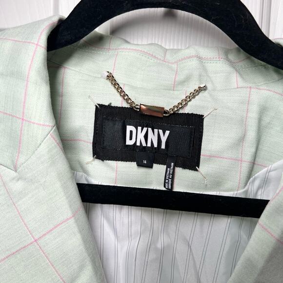 DKNY Women’s double breasted blazer in mint green - size 14 - Picture 4 of 11